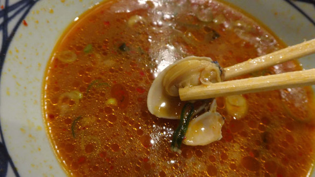 丸亀製麺 辛辛あさりうどん