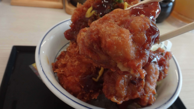 かつや タレカツとから揚げの合い盛り丼