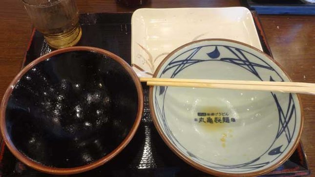 丸亀製麺 ぶっかけうどんとかしわ天丼 完食