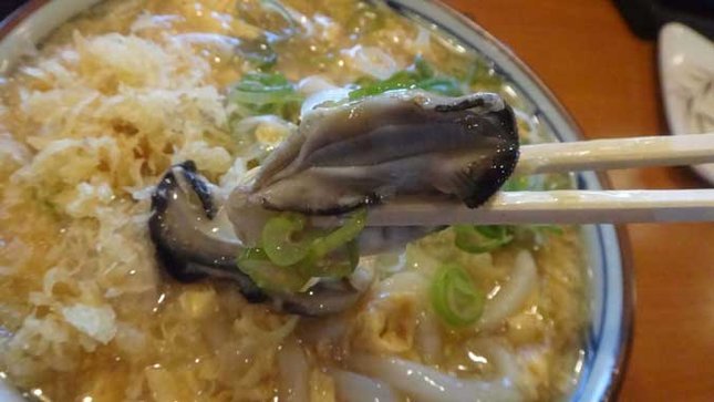 丸亀製麺　牡蠣たまあんかけうどん　牡蠣