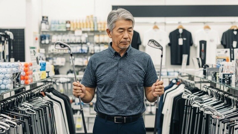 やさしい中古アイアンを探している男性