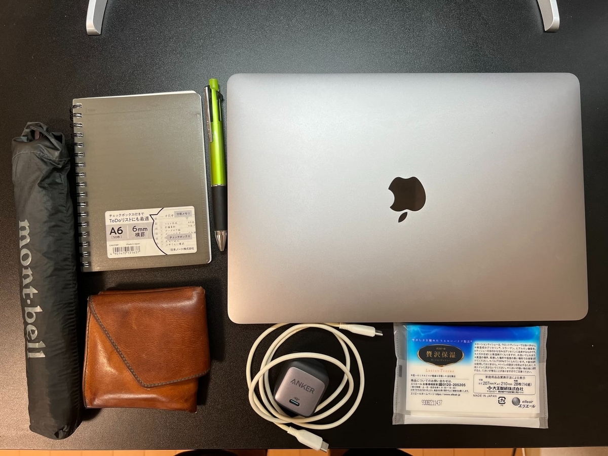 普段はこれくらい荷物が少ない