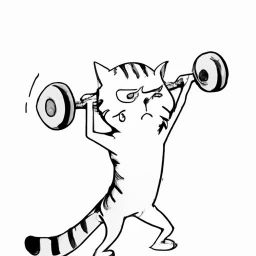 筋トレする猫