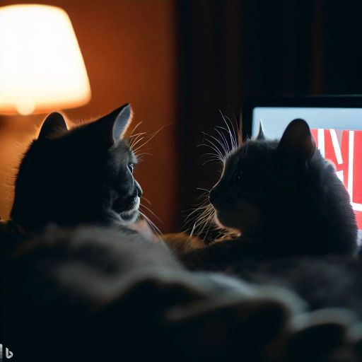 ネットフリックスを観る猫