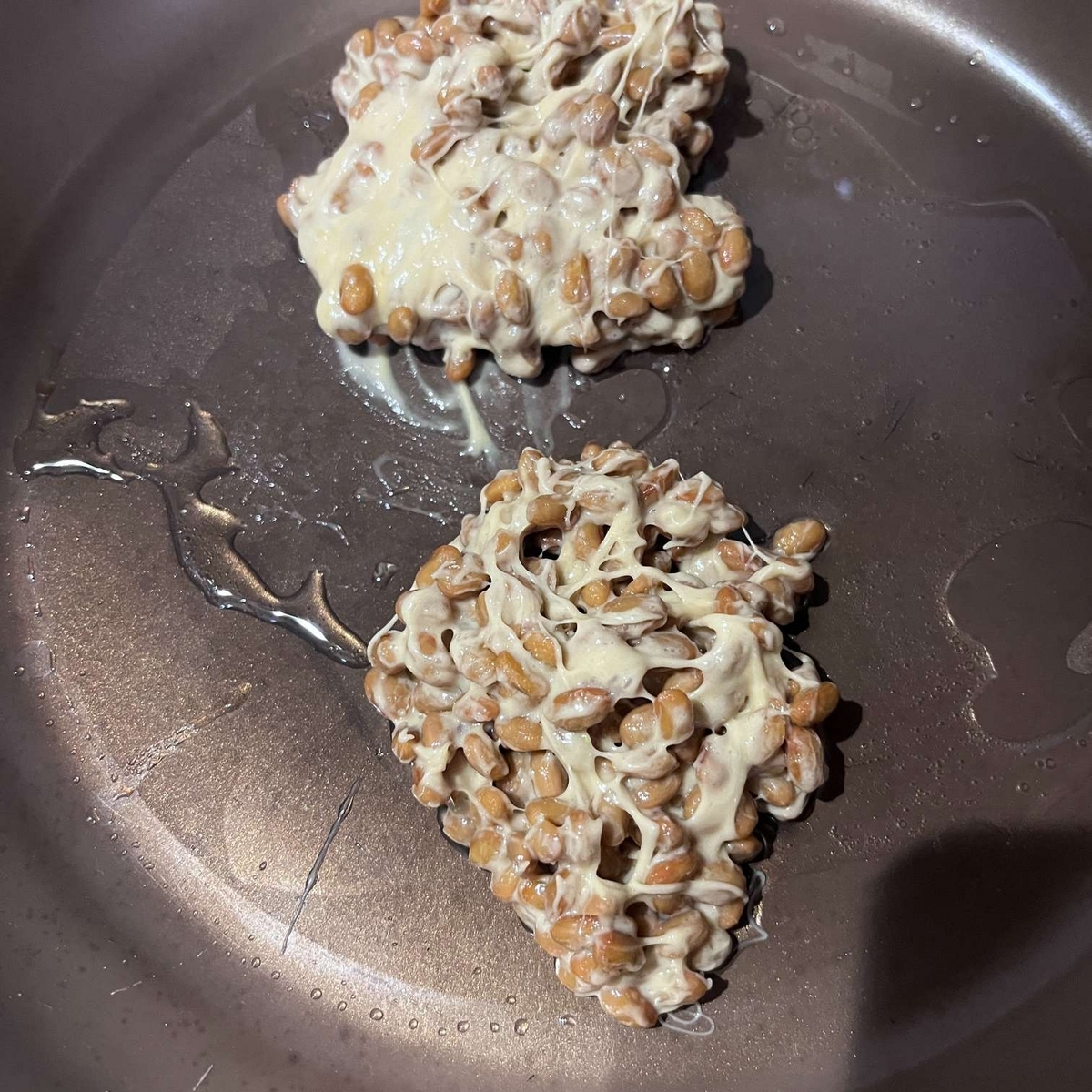 納豆フライパンで焼く