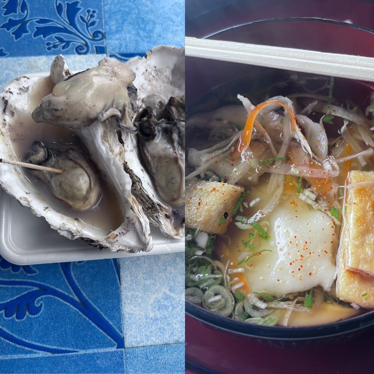 牡蠣とひっつみ