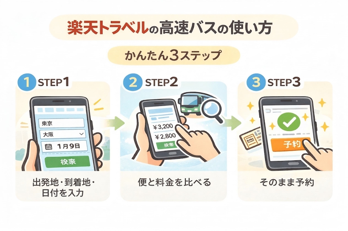予約の手順（3ステップで完結）