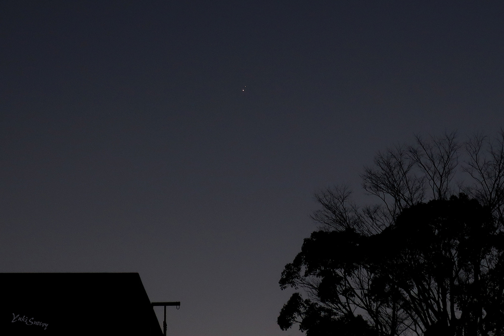 木星と土星(2020-12-21 17:05)