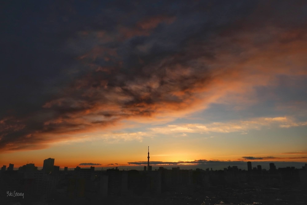 日の出直後の空(2021-01-08 06:53)