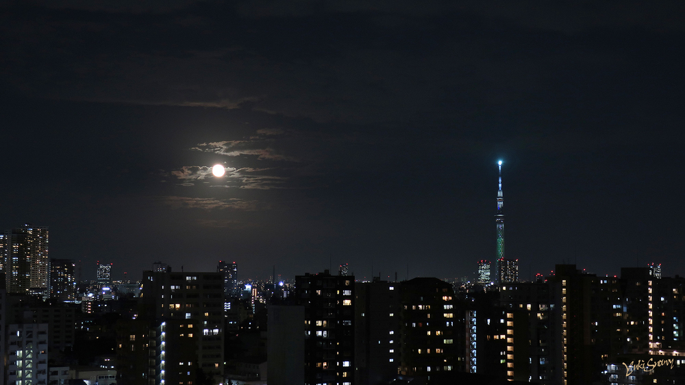 中秋の名月(2021-09-21 18:34)