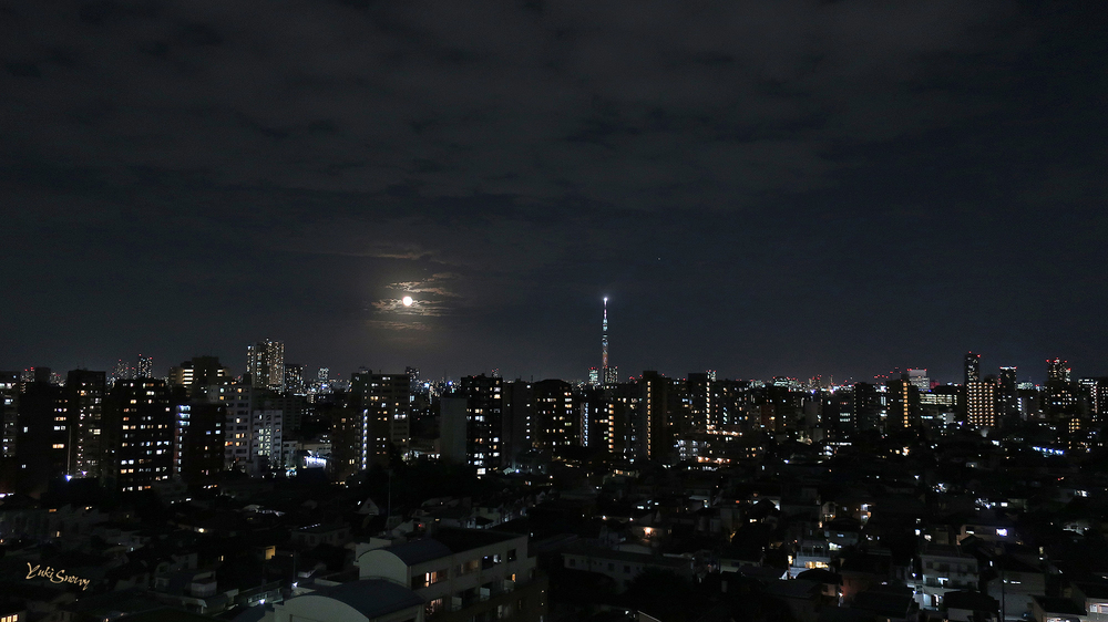 中秋の名月(2021-09-21 18:35)