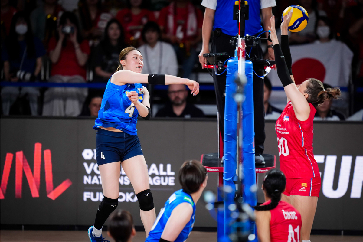 VNL2024女子 VSセルビア】「やったぜーっ❤︎」セルビアにストレート