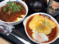 [松屋]松屋 たっぷりチーズのうまトマハンバーグ 富士山豆腐の本格麻婆めし