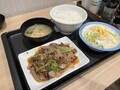[松屋]牛焼肉ピリ辛炒め定食 ダブル 税込み1380円 1202kcal 2025年4月15日発売