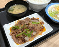 [松屋]牛焼肉ピリ辛炒め定食 ダブル 税込み1380円 1202kcal 2025年4月15日発売