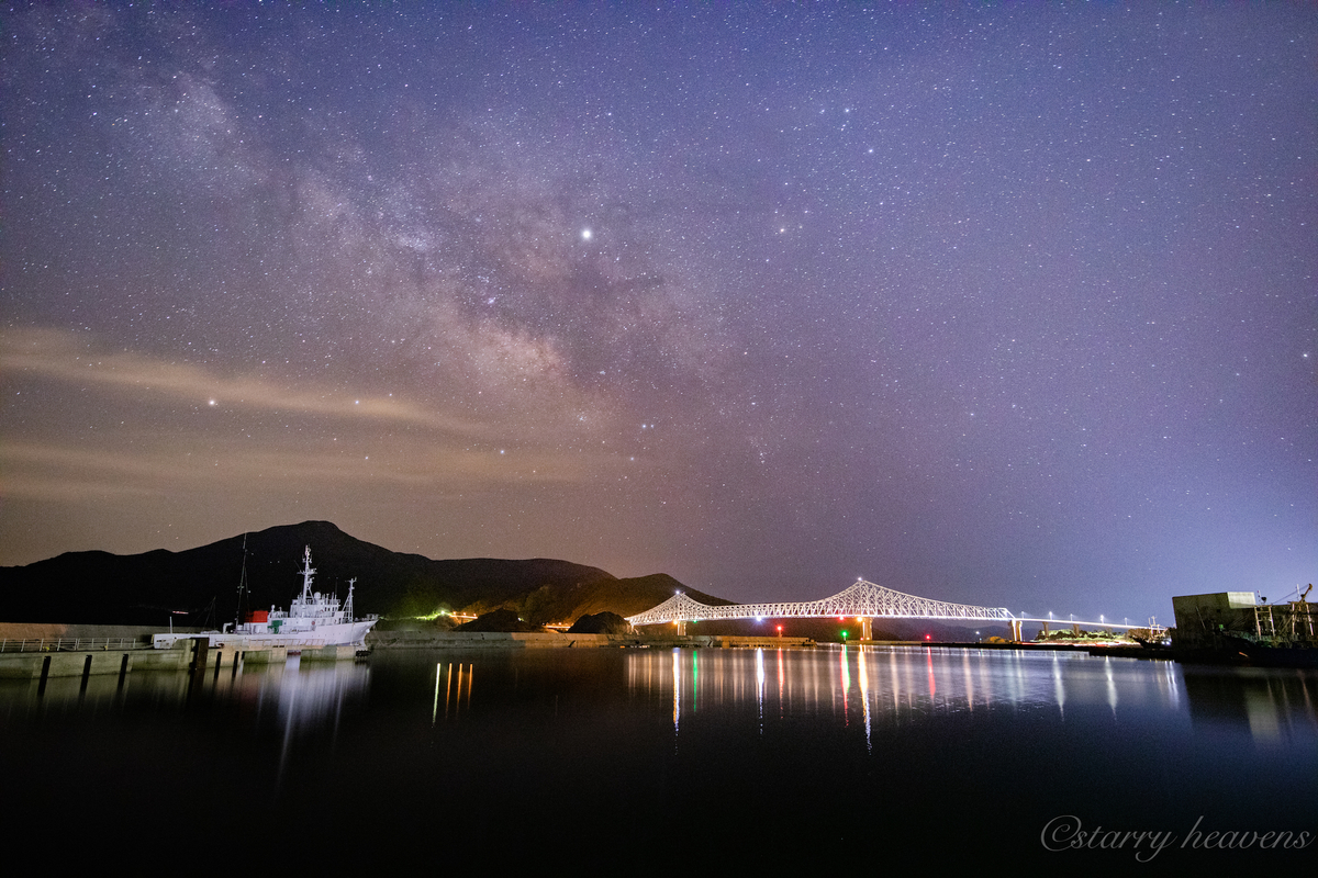 天体撮影記 第93夜 長崎県 生月島 いきつき の生月大橋と天の川 カメラと星景写真の日々