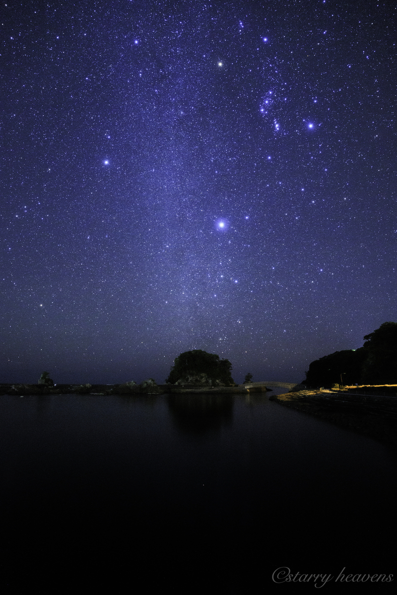 天体撮影記 第210夜】 高知県 厳島新水公園から冬の星座と二つの