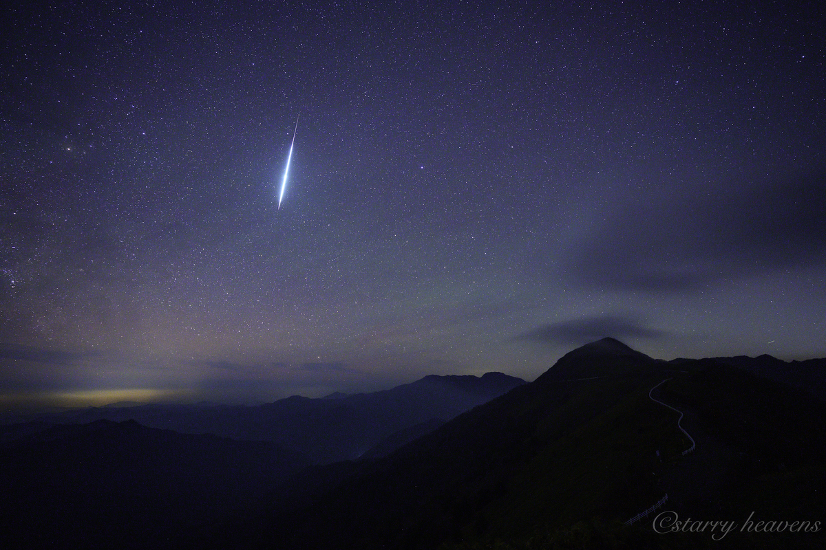 天体撮影記 第217夜】高知県 UFOラインから星空と天の川と時々流れ星