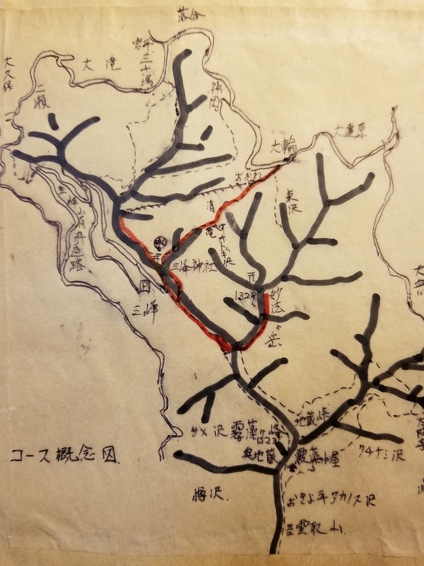 奥秩父　妙法ヶ岳ルート図