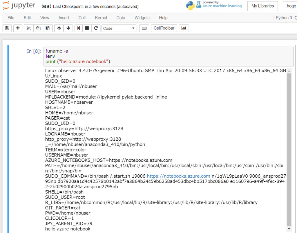 Azure notebooks - rvserre