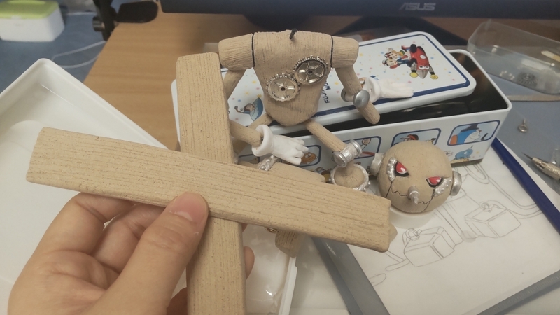 粘土】デジモンのフィギュアを作る③【ピノッキモン】 - xxすてっちび