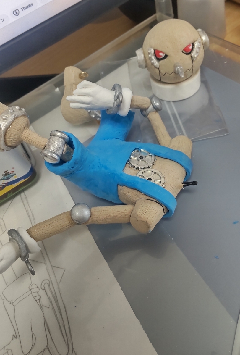 粘土】デジモンのフィギュアを作る③【ピノッキモン】 - xxすてっちび