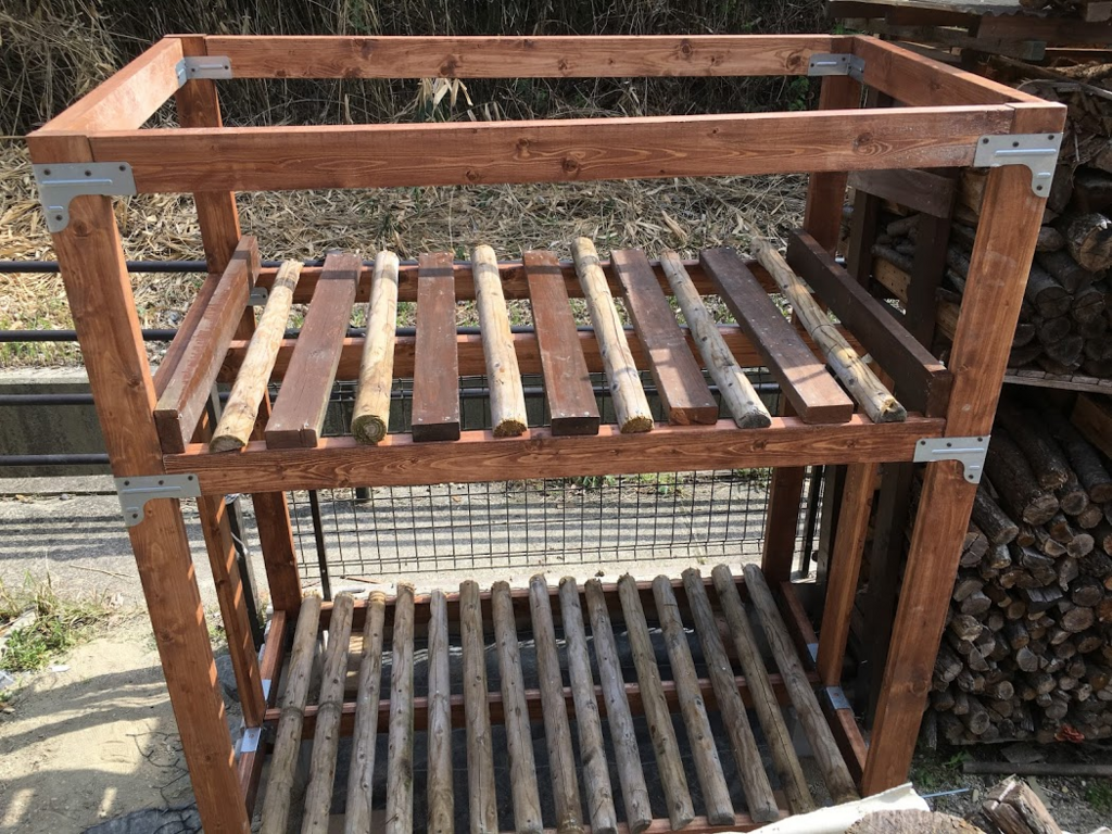 棚　苗棚　道具入れ　薪棚　道具棚　ステンレス塗装 棚 苗棚 道具入れ 薪棚 道具棚 ステンレス塗装