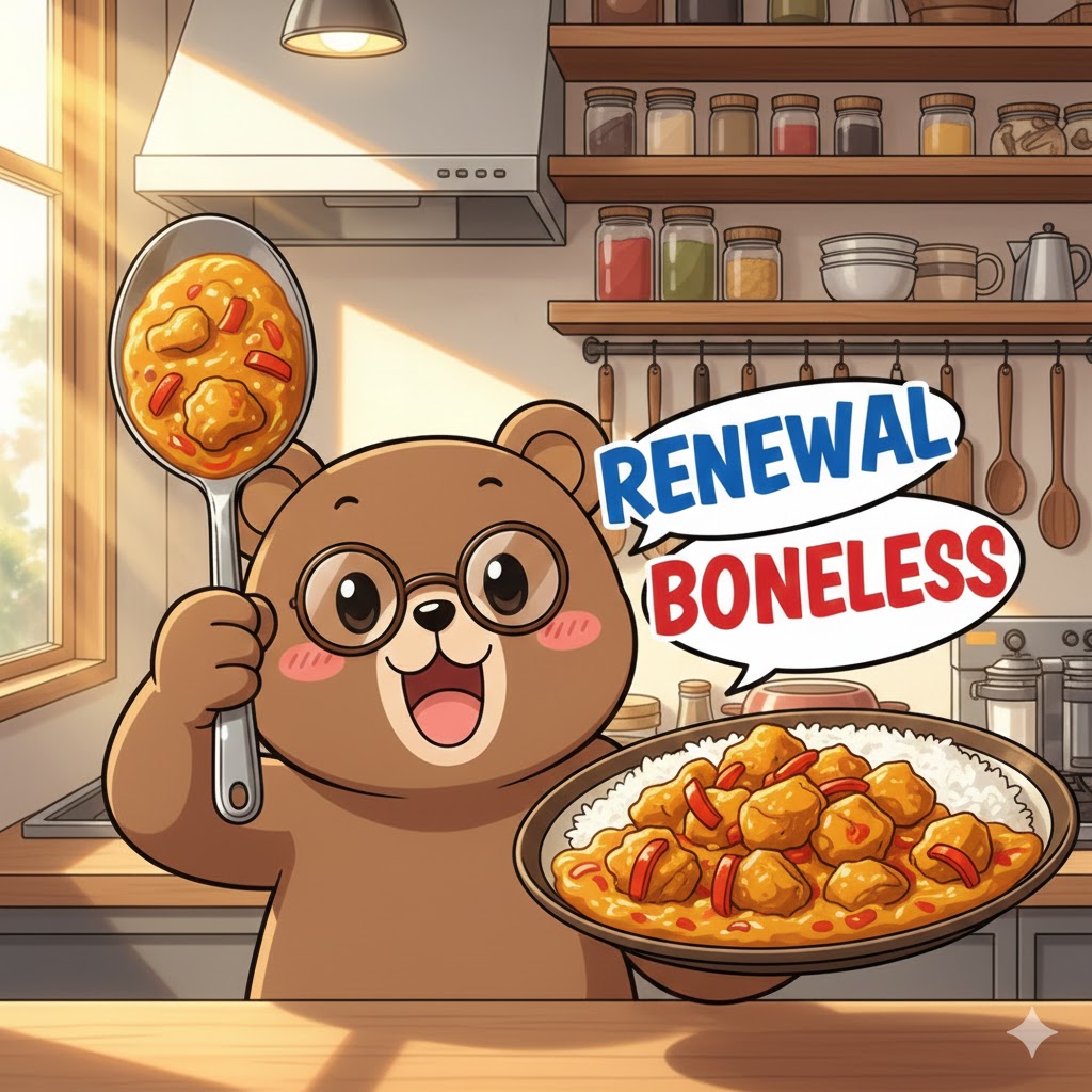 चश्मा पहने प्यारा भूरा कार्टून भालू बाज़ार और ज़िंदगी के बारे में सोच रहा है