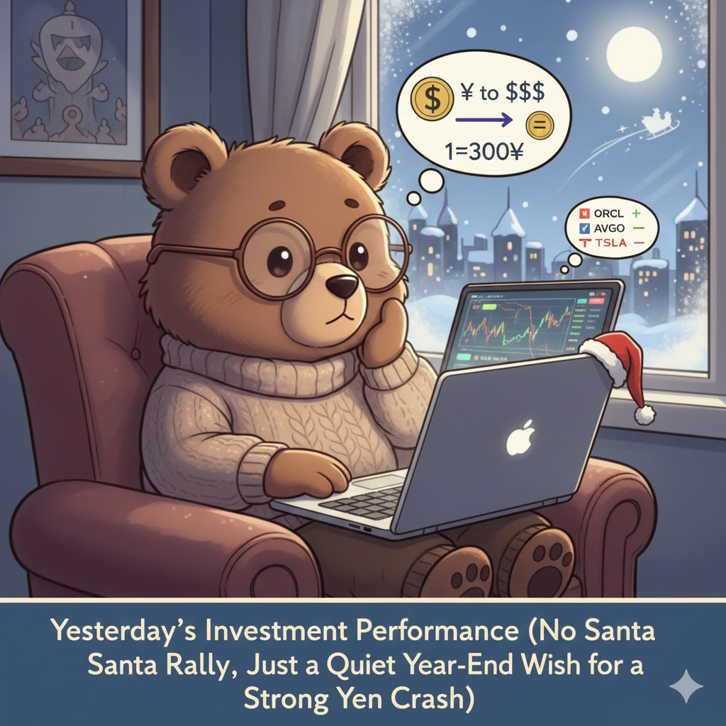 静かな年末、強烈な円安を夢見るT-Kuma