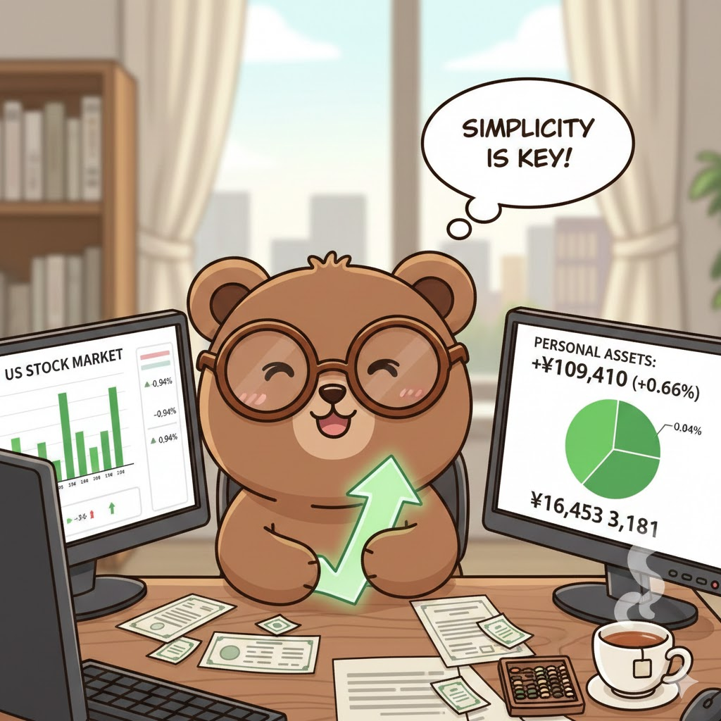 シンプルなポートフォリオとなり、心が落ち着くT-Kuma