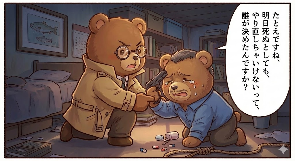 人生のやり直しを説くT-Kuma