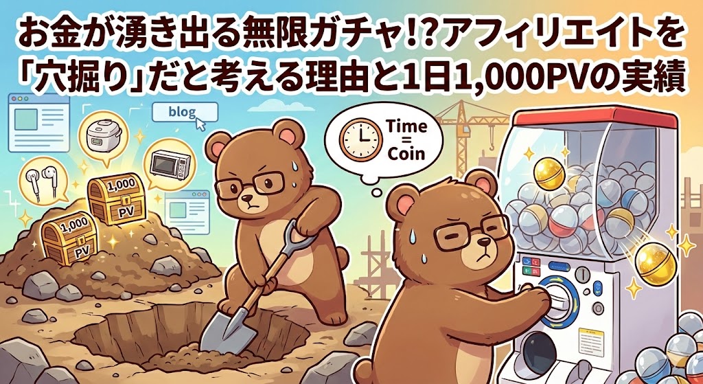 人生をかけて穴を掘り、命をコインにガチャを回すT-Kuma
