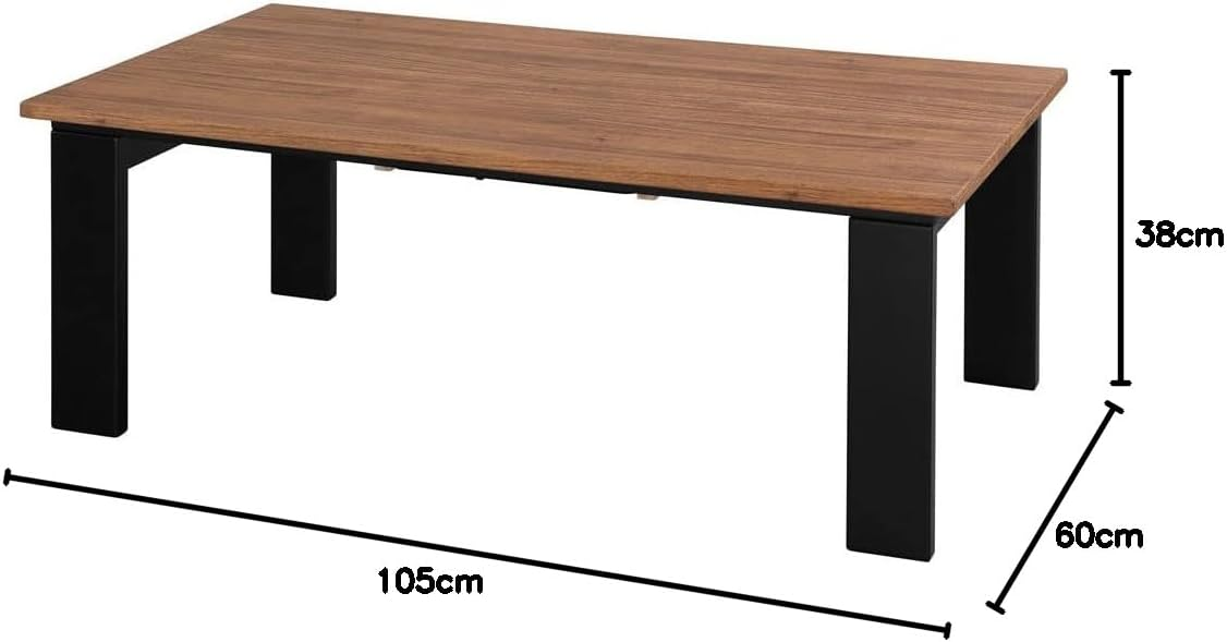 アイリスオーヤマ こたつ テーブル 本体 105×60㎝ 長方形 天面 ミドルブラウン デザインタイプ IKT-RA1060-MBR