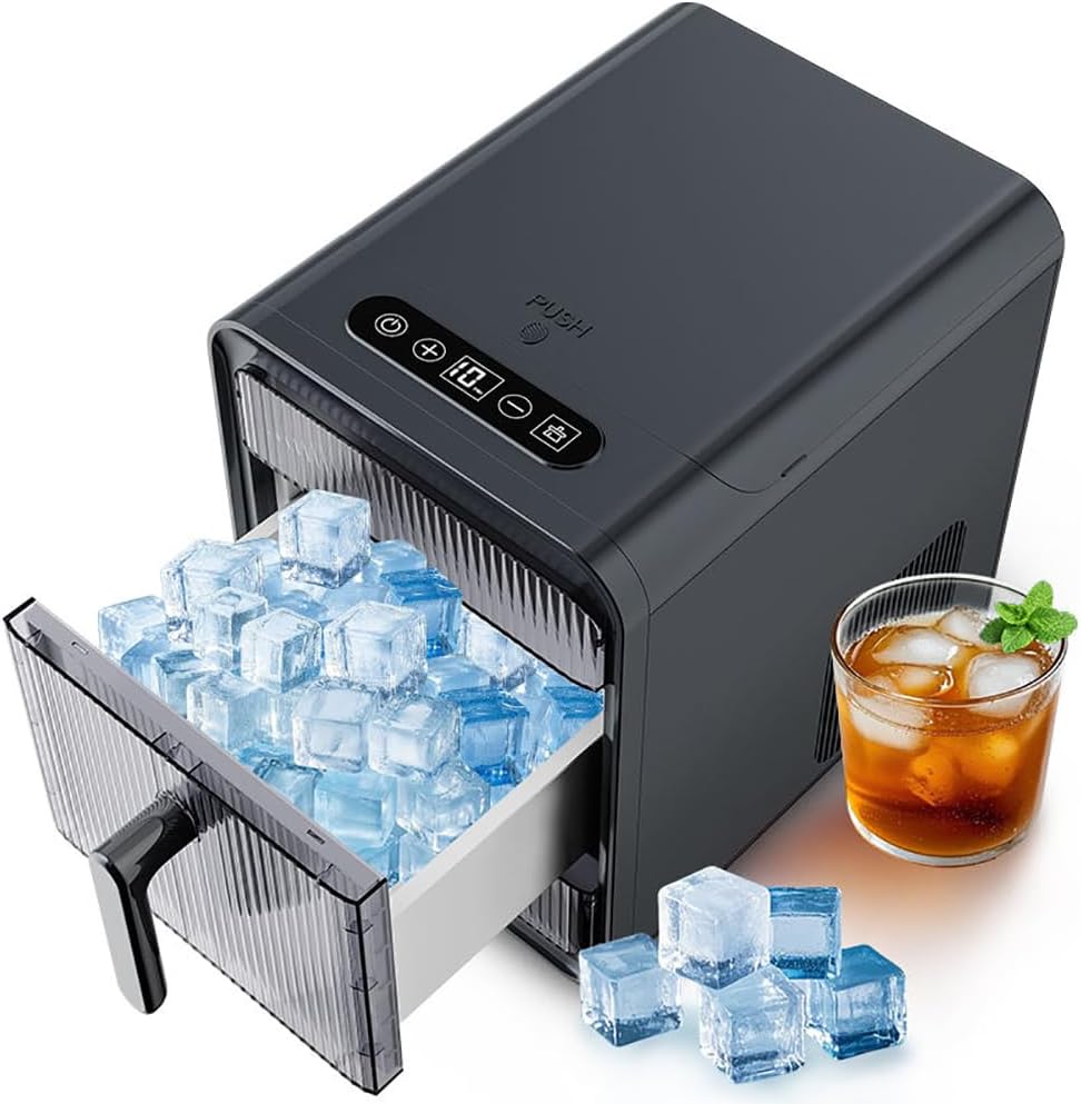 ナゲットアイスメーカーカウンタートップ、12 PCS/10分コンパクトアイスマシン