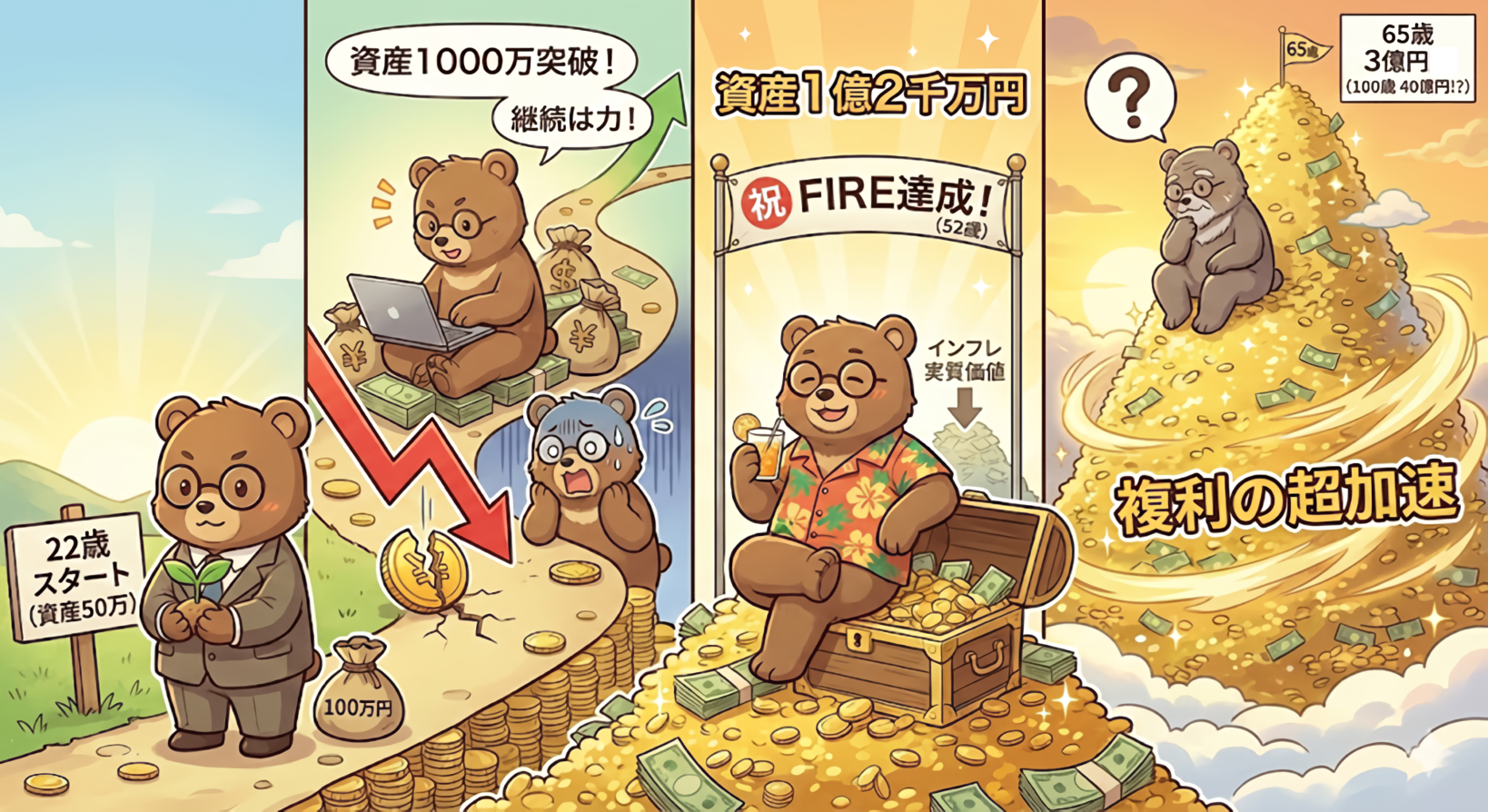 マネーリテラシーの高い新社会人が、堅実に生きた場合をシミュレートするT-Kuma