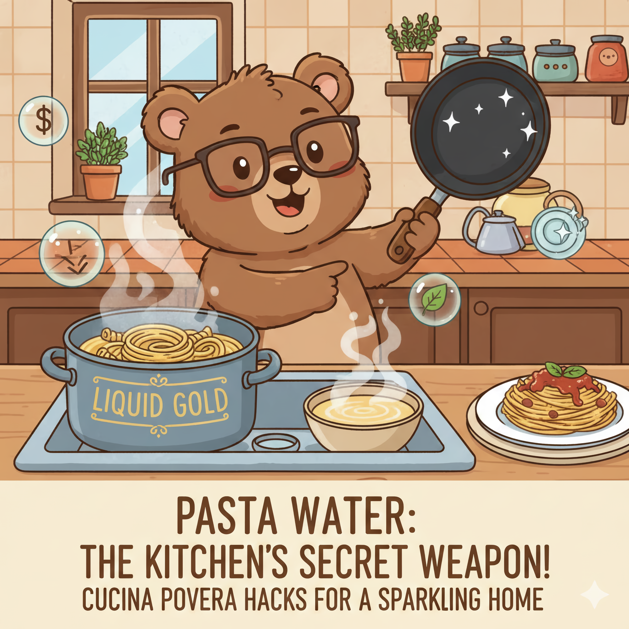 パスタのゆで汁が有効活用できてニコニコのT-Kuma