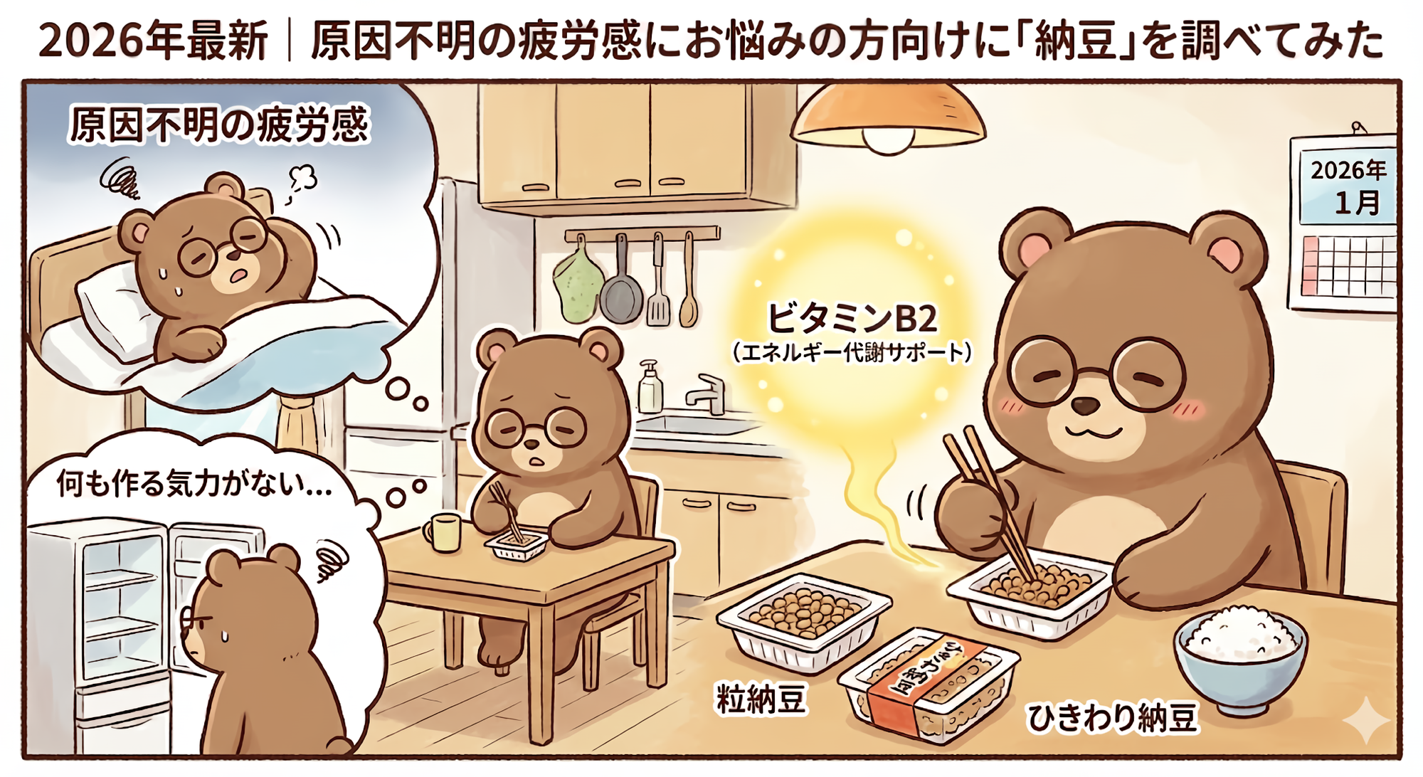 2026年最新｜原因不明の疲労感に悩む人が調べた「納豆&times;ビタミンB2」
