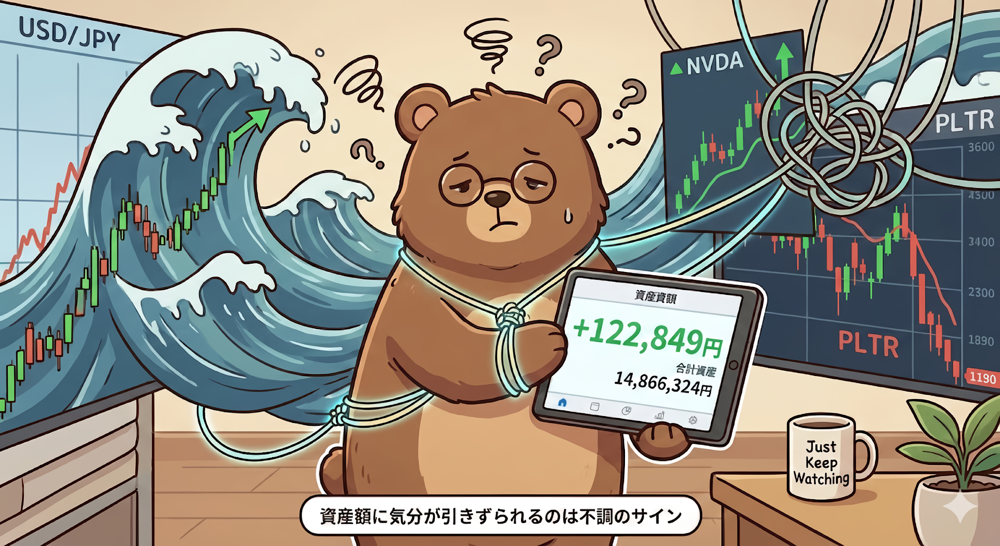 昨日の投資運用成績（資産額に気分が引きずられるのは不調のサイン）