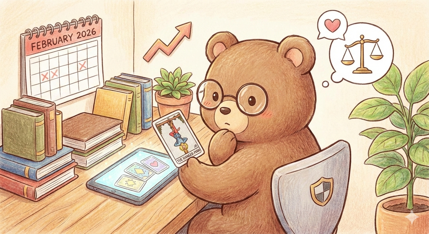 2026年2月第1週の投資運と健康運｜吊るされた男が示す「守りと回復」の判断軸【タロット占い】