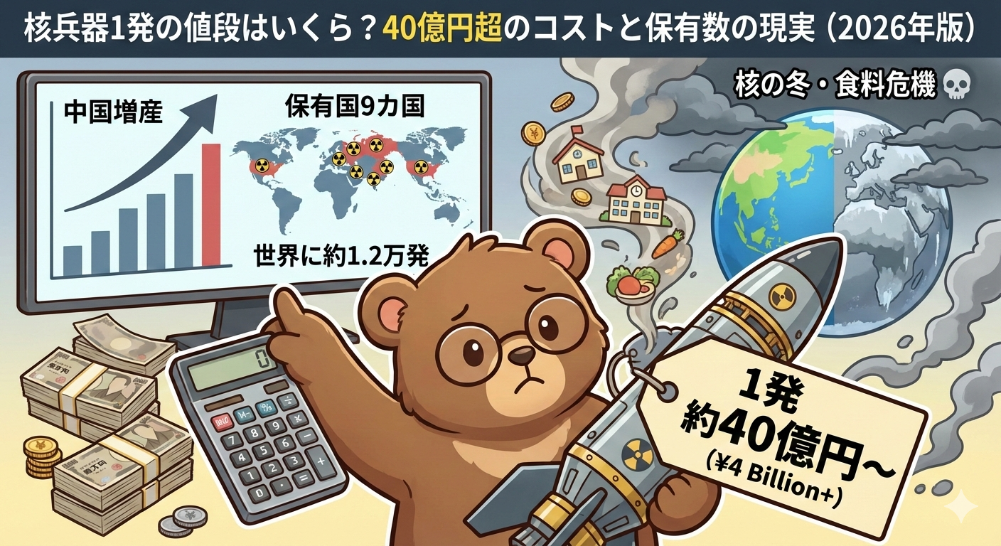 核兵器1発の値段はいくら？中国の核増産と世界の核弾頭保有数（2026年版）