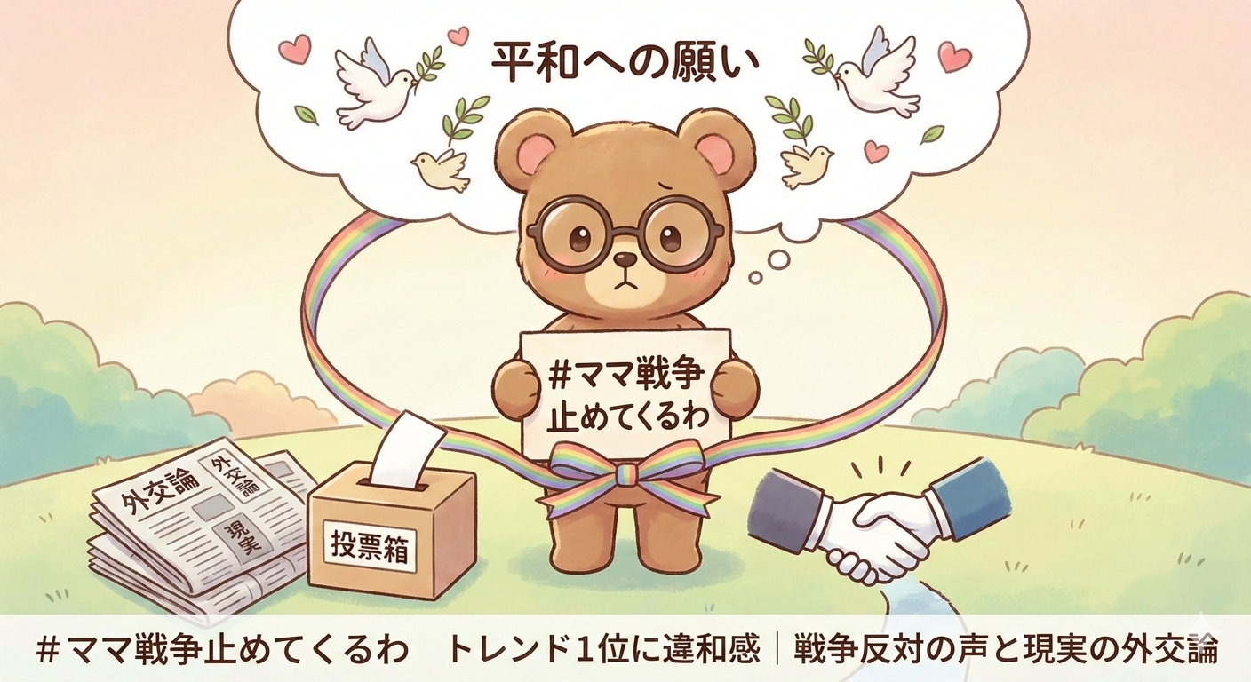 #ママ戦争止めてくるわ とは? Xトレンド1位の意味と戦争反対ポストの違和感