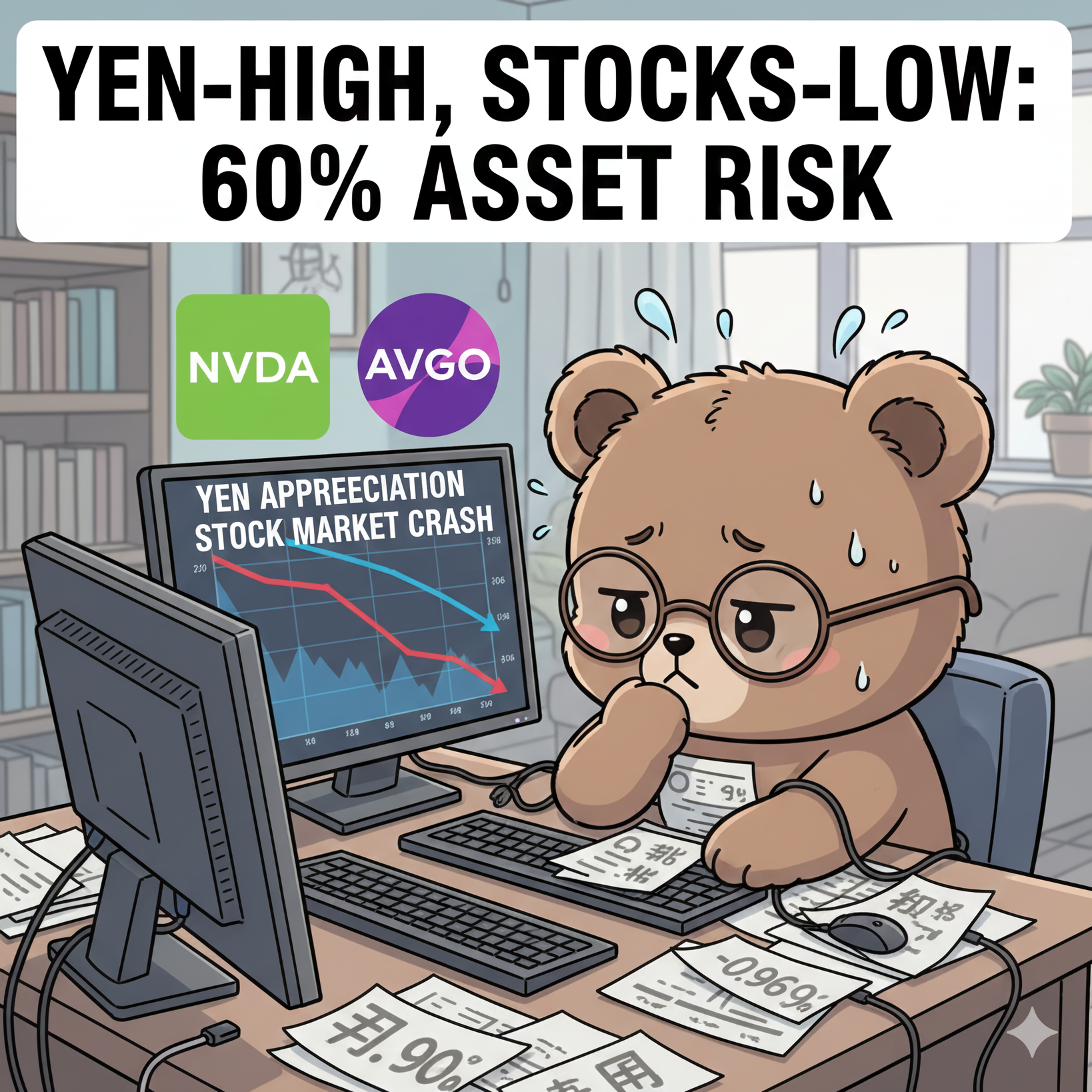 円高株安で資産減少｜NVDA・AVGOに60％集中投資するリスクと覚悟