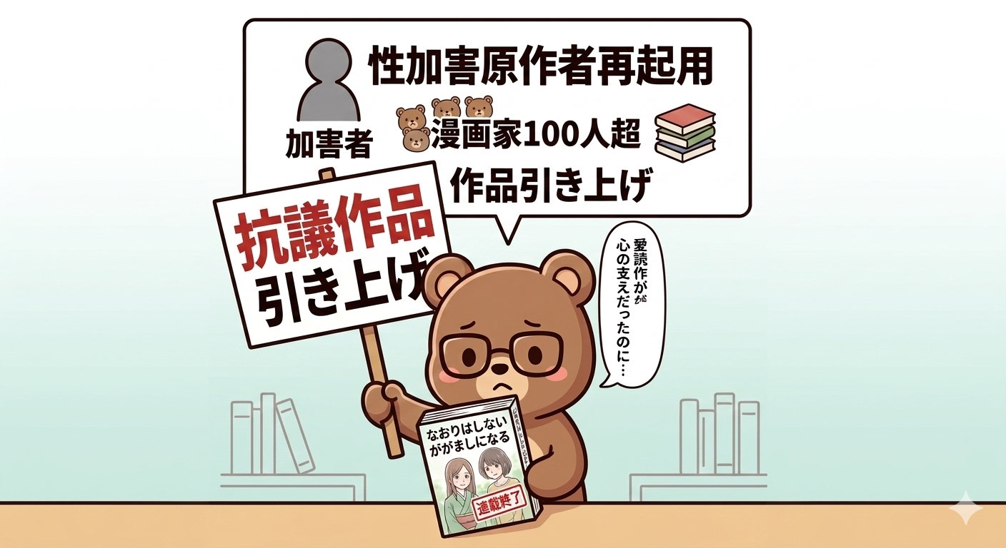 マンガワン事件まとめ2026｜小学館の性加害原作者再起用問題と漫画家引き上げ騒動イメージ画像