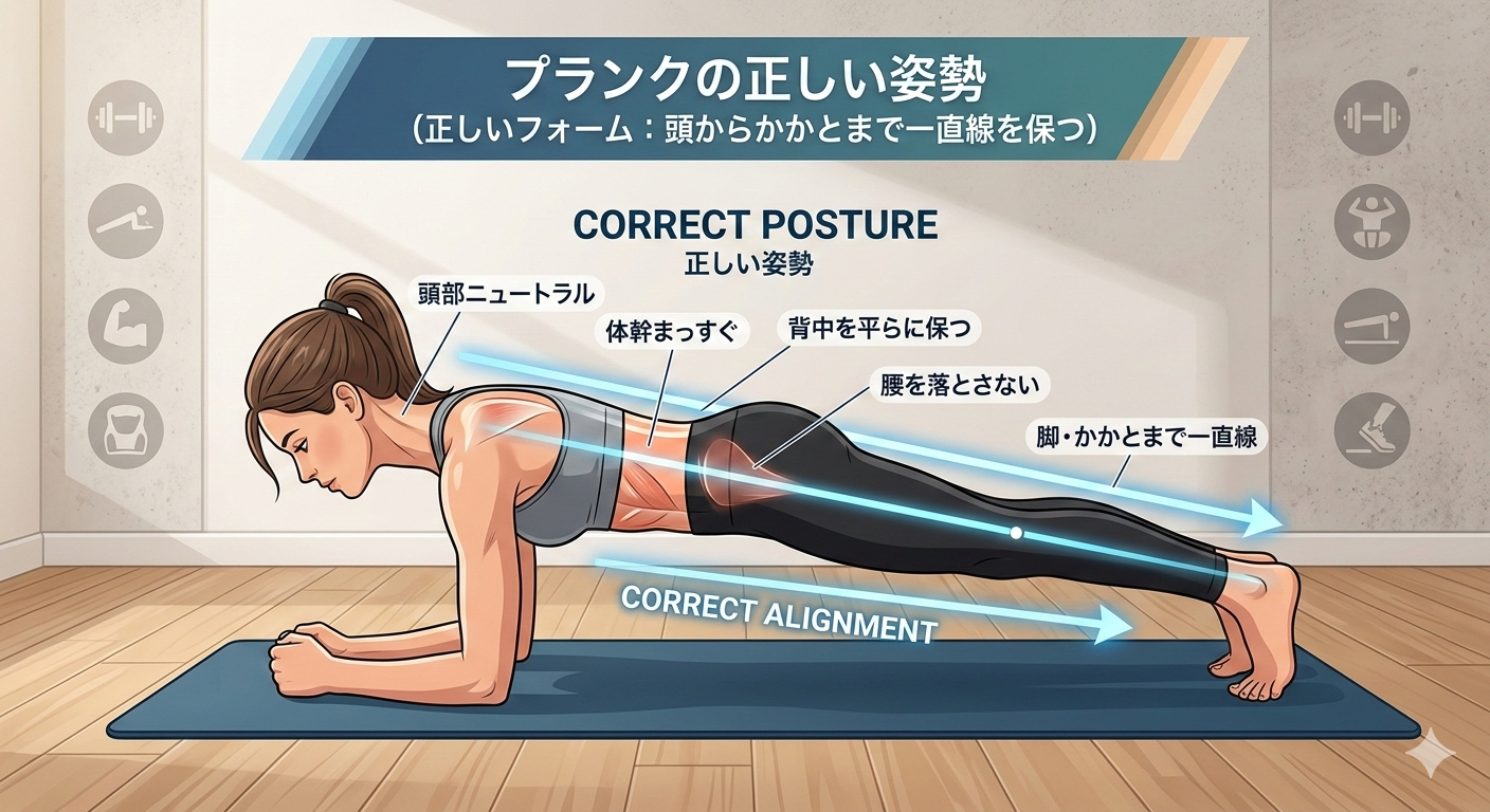 プランク 体幹トレーニング やり方 イメージ画像