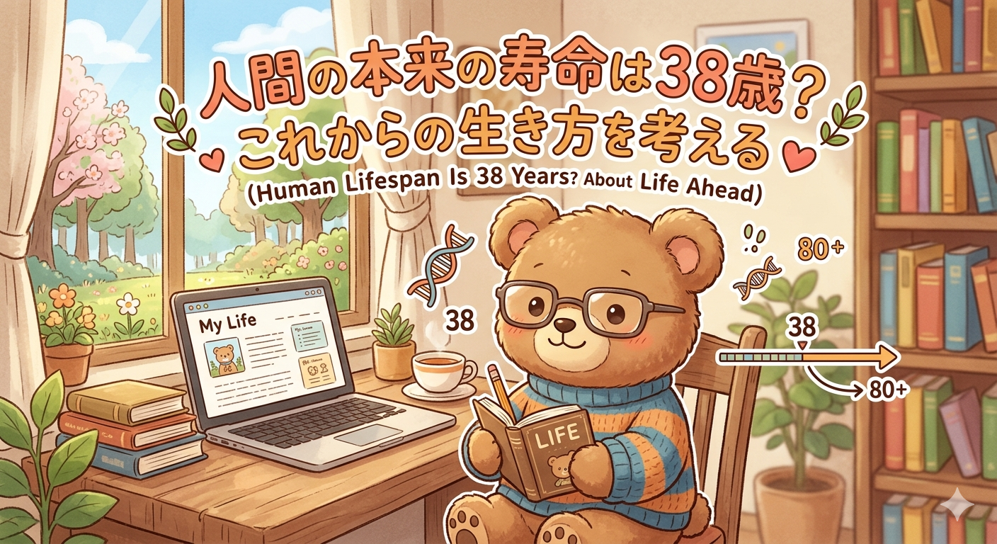 人間の本来の寿命は38歳って本当？発達障害アラフォーが考えるこれからの生き方（T-Kumaブログイメージ画像）