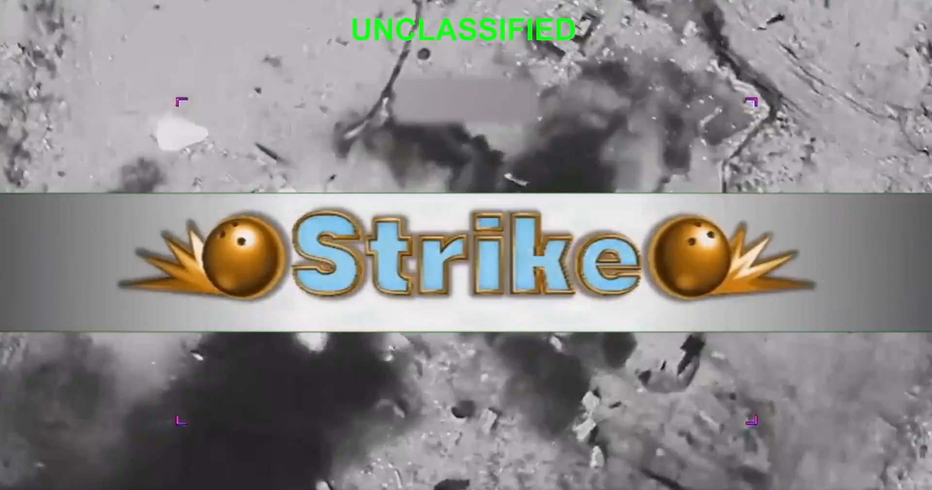 Operation Epic Furyボウリングゲーム風画面からの爆撃画像4ストライク（ホワイトハウス公式Xポスト動画2026年3月13日より引用）