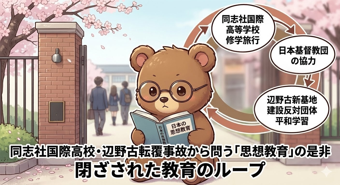 同志社国際高校の事故と辺野古平和学習。思想教育の是非を考える（T-Kumaブログイメージ画像）