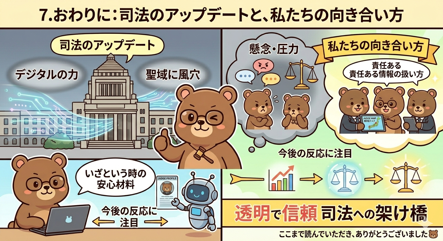 「裁判官マップ」の登場は、これまで「聖域」とされてきた日本の司法制度に、デジタルの力で風穴を開ける大きな出来事（イメージ画像）