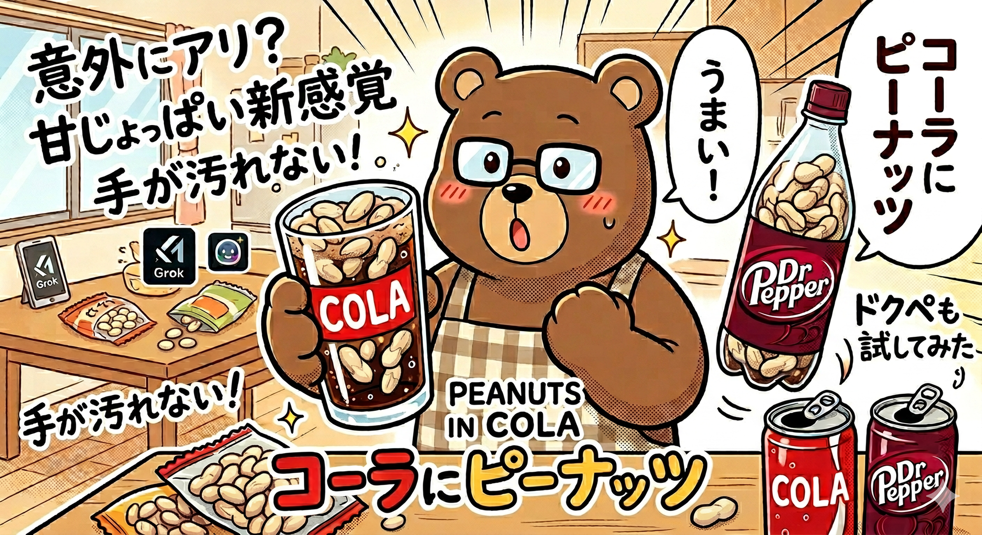 コーラにピーナッツはまずい？ドクペと一緒に試してみた実食レビュー【2026年4月】T-Kumaブログイメージ画像