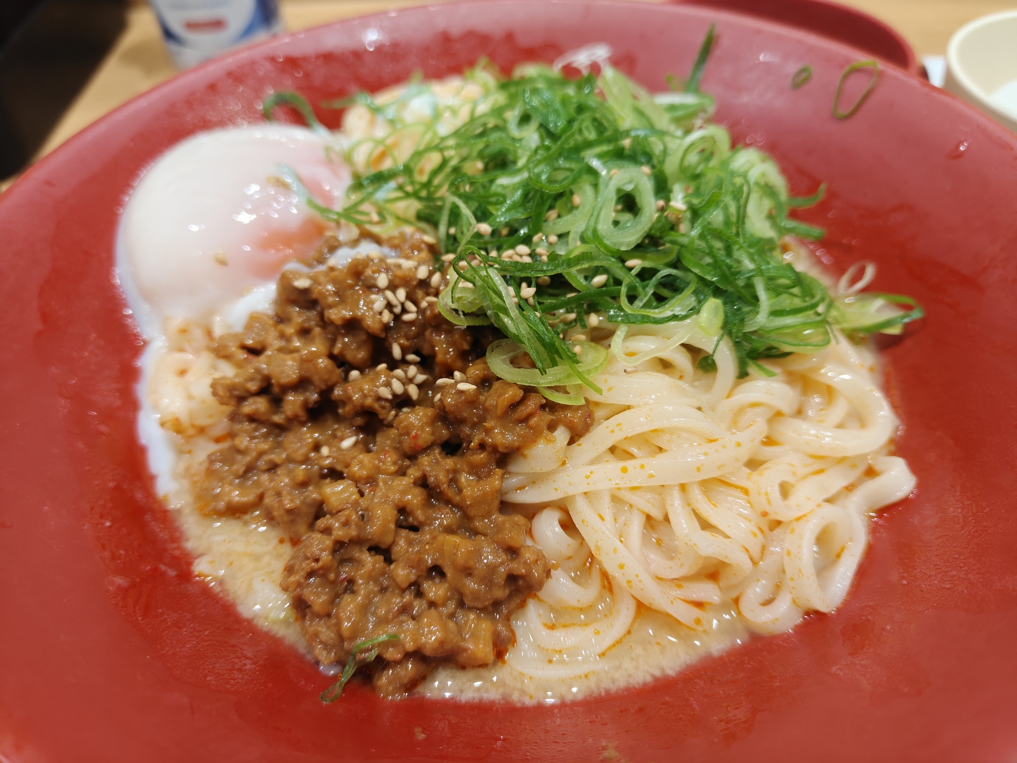なか卯 温たま冷やし担々うどん 大 2026年4月 実食レビュー実写